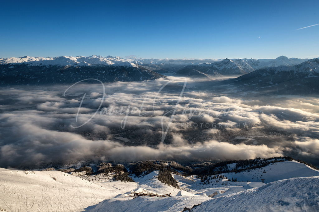 Winterabend | Winterabend mit Blick auf Innsbruck von der Nordkette