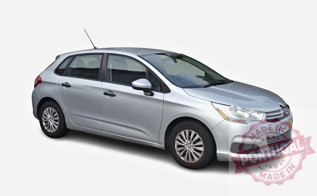 Silver Citroën C4 Hatchback Car Parked on White Background | Studio shot of a silver Citroën C4 hatchback isolated on a white background - Realized with Pictrs.com