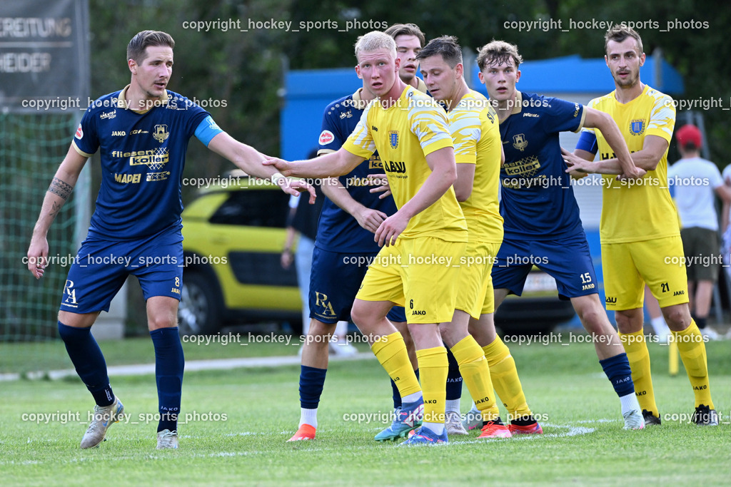 SV Malta vs. ATUS Velden | #8 Fabian Kopeinig ATUS Velden, #6 Jakob Michael Ebner SV Malta, #15 Emil Jantscher ATUS Velden, #21 Manuel Dullnig SV Malta, SV Malta vs. ATUS Velden, SV Malta vs. ATUS Velden am 19.08.2025 in Malta (Sportplatz Malta), Austria, (Photo by Bernd Stefan)