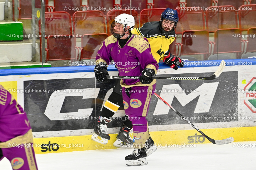 EC Kellerberg vs. EC Arnoldstein | #7 Neubauer Alexander EC Kellerberg, #96 Ottogalli Mattia EC Arnoldstein, EC Kellerberg vs. EC Arnoldstein, EC Kellerberg vs. EC Arnoldstein am 31.01.2025 in Villach (Stadthalle Villach), Austria, (Photo by Bernd Stefan)