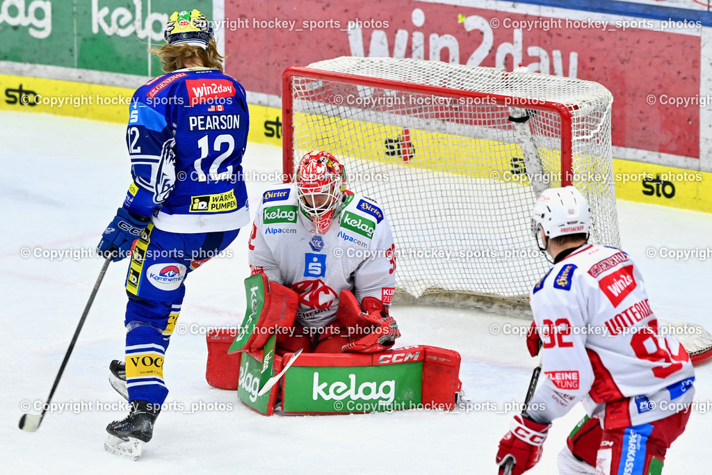 EC IDM WÄRMEPUMPEN VSV vs. EC KAC | #12 Pearson Chase EC VSV, #32 Dahm Sebastian EC KAC, #92 Unterweger Clemens EC KAC, EC IDM WÄRMEPUMPEN VSV vs. EC KAC, EC IDM WÄRMEPUMPEN VSV vs. EC KAC am 02.02.2025 in Villach (Stadthalle Villach), Austria, (Photo by Bernd Stefan)