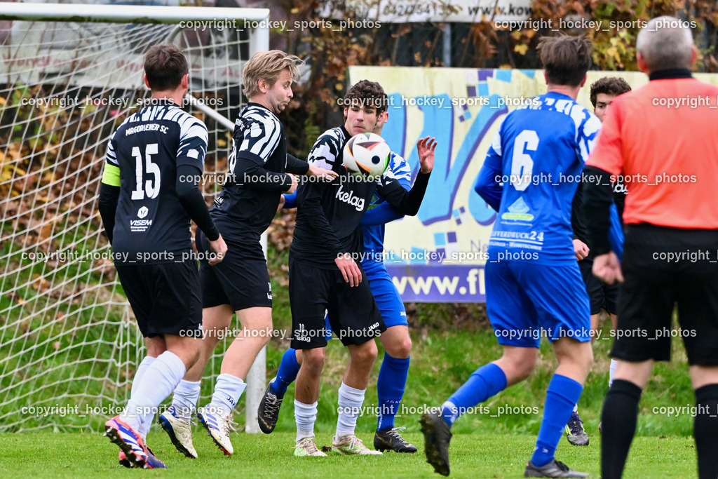 MSC Magdalen vs. SV Wernberg | #15 Christoph Wolfgang Erlacher MSC Magdalen, #19 Lukas Johannes Kargl MSC Magdalen, #10 Luca Guggenberger MSC Magdalen, MSC Magdalen vs. SV Wernberg, MSC Magdalen vs. SV Wernberg am 10.11.2024 in Magdalen (Sportplatz Magdalen), Austria, (Photo by Bernd Stefan)