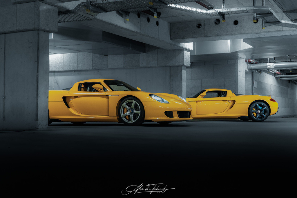 Carrera GT Double Trouble | Entdecken Sie die faszinierende Welt von Alexander Tschuncky Arts: Kreative Fotografie, atemberaubende Automobilkunst und hochwertiger Bilderdruck. Lassen Sie sich inspirieren! - Realisiert mit Pictrs.com