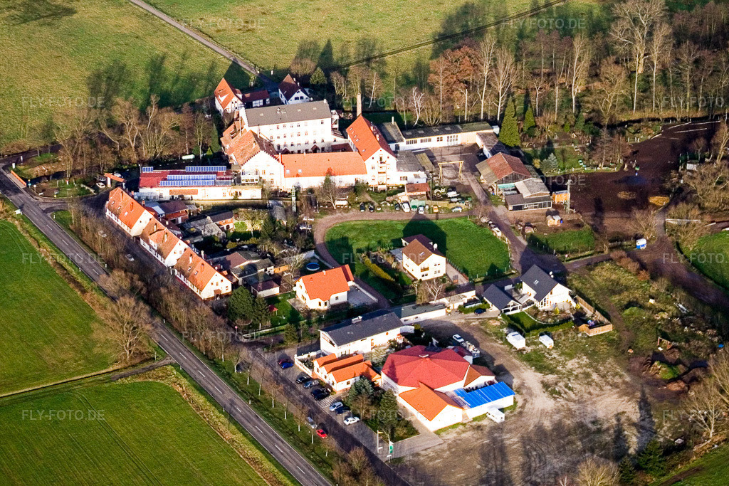 Luftbild: Fuchsmühle in Offenbach an der Queich im Bundesland Rheinland-Pfalz in Deutschland. Foto: IMG_5037.jpg vom 17.12.2006 durch Werner Riehm/FLY-FOTO.de