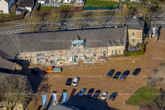 Holzwickede230213791 | Luftbild, Wasserschloss Haus Opherdicke, Renovierung am Nebengebäude, Opherdicke, Holzwickede, Ruhrgebiet, Nordrhein-Westfalen, Deutschland