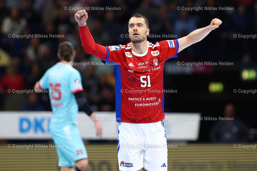 NH_HSVHamburg_MTMelsungen_HandballBundesliga_22022026 | #51 Casper Ulrich Mortensen (Handball Sport Verein Hamburg)Handball I Herren I Bundesliga (Daikin HBL) I Saison 2025-2026 I 22. Spieltag I Handball Sport Verein Hamburg - MT Melsungen I 22.02.2026 I Barclays Arena