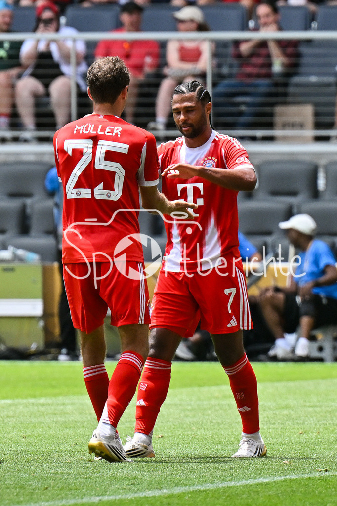 FC Bayern München - TQL Stadium | Jubel der Bayern nach dem Treffer zum 10-0 durch Thomas MUELLER (FC Bayern Muenchen 25) / Tor / Torschuetze / Freude / Happy / FIFA Club World Cup: FC Bayern Muenchen - Auchkland City FC, TQL Stadium am 15.06.2025 / BLD / ZDF / NOT FOR SALE IN USA