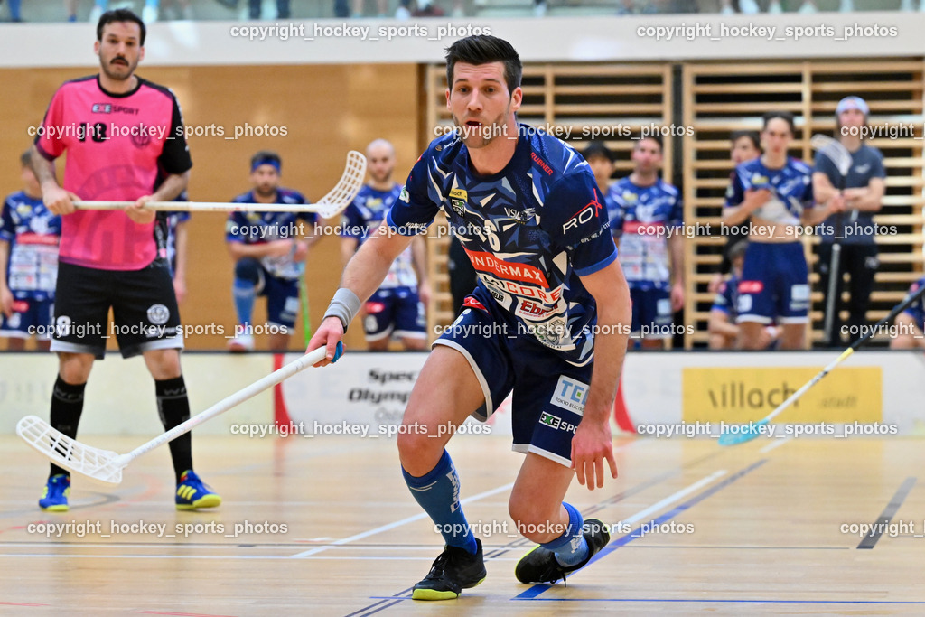 VSV Unihockey vs. Wiener Floorballferein 6.4.2024 | #6 Timo Schmid VSV Unihockey, VSV Unihockey vs. Wiener Floorballferein 6.4.2024, VSV Unihockey vs. Wiener Floorballferein  am 06.04.2024 in Villach (Ballspielhalle St. Martin), Austria, (Photo by Bernd Stefan)