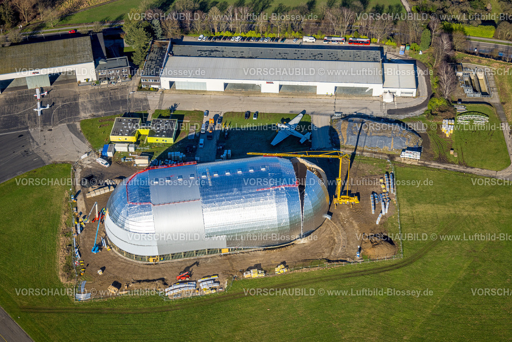 Muelheim230200974 | Luftbild, Flughafen Essen/Mülheim, Luftschiffhalle, Zeppelinhalle,  Holthausen - Südost, Mülheim an der Ruhr, Ruhrgebiet, Nordrhein-Westfalen, Deutschland