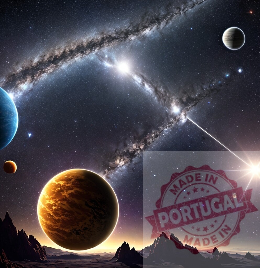 Alien landscape with multiple planets and Milky Way galaxy | Exoplanets orbiting a distant star in a vibrant, star-filled nebula - Realisiert mit Pictrs.com