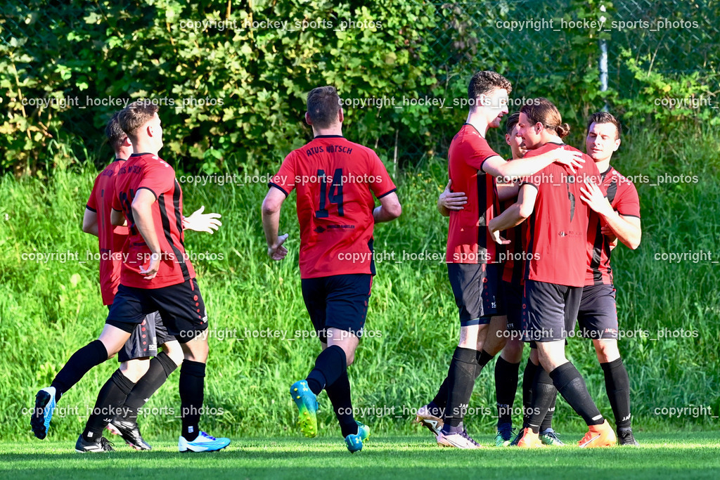 SC Magdalen vs. ATUS Nötsch 13.8.2023 | Jubel ATUS Nötsch Mannschaft, #5 Marko Dardic, #31 Jernej Schwarzmann