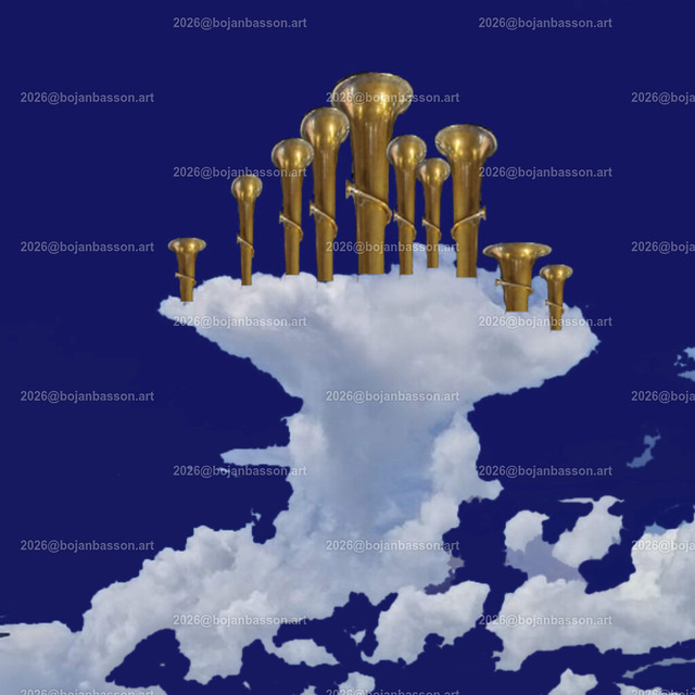 TRUMPET Cloud Trumpets | Ironische, lustige Fotomontagen, Fotodesign Musik, Musikinstrumente ohne KI. Klavier. Geigen. Violinen. Bratschen. Trompeten. Tubas. Cello. Celli. Kontrabass. Kaufen Sie die Bilder in einer geschützten Galerie bequem online. - Realisiert mit Pictrs.com