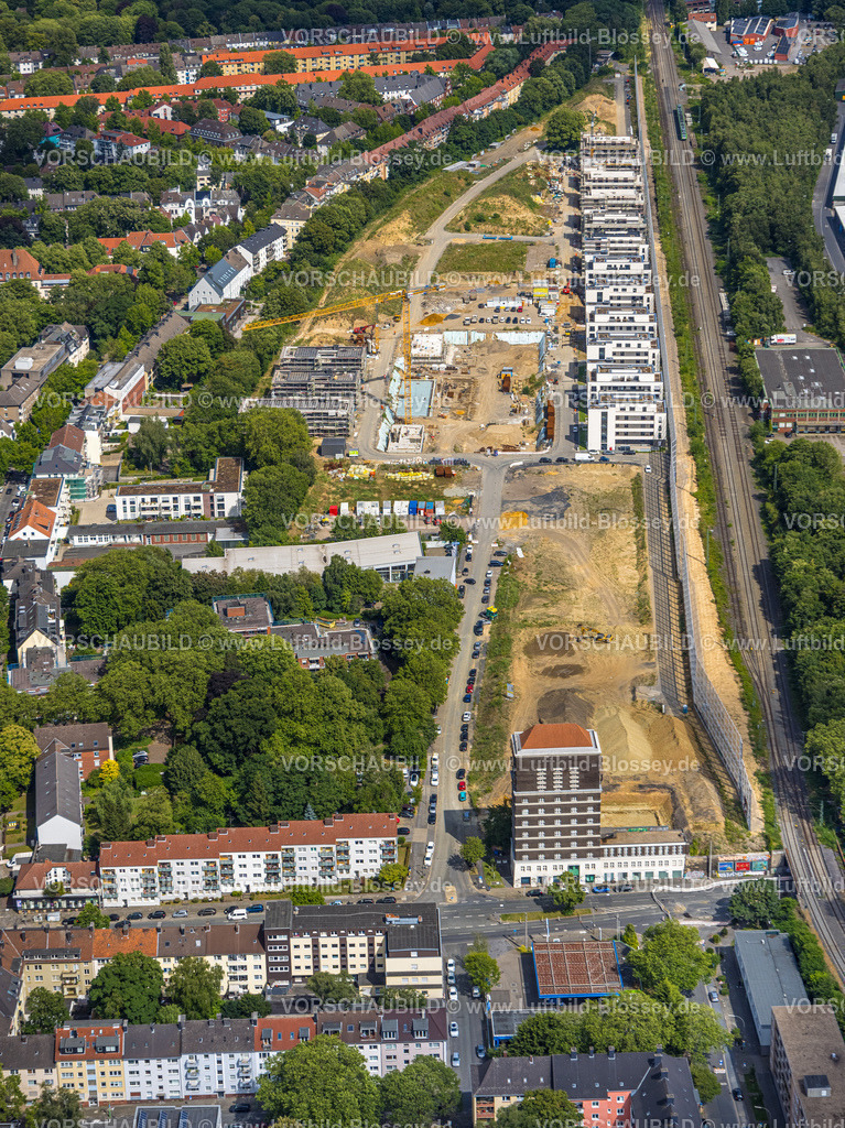 Dortmund230700153 | Luftbild, Baustelle Kronprinzenviertel für Neubau von Wohnungen, Am Wasserturm Südbahnhof, Kaiserbrunnen, Westfalendamm, Dortmund, Ruhrgebiet, Nordrhein-Westfalen, Deutschland