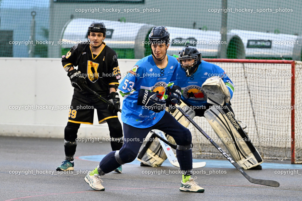 VAS Ballhockey Villach vs. ASKÖ Villach Ballhockey | #53 Nindler Elias, #29 Wohlfahrt Philipp, VAS Ballhockey Villach vs. ASKÖ Villach Ballhockey, VAS Ballhockey Villach vs. ASKÖ Villach Ballhockey am 28.05.2025 in Villach (Alpen Arena ), Austria, (Photo by Bernd Stefan)
