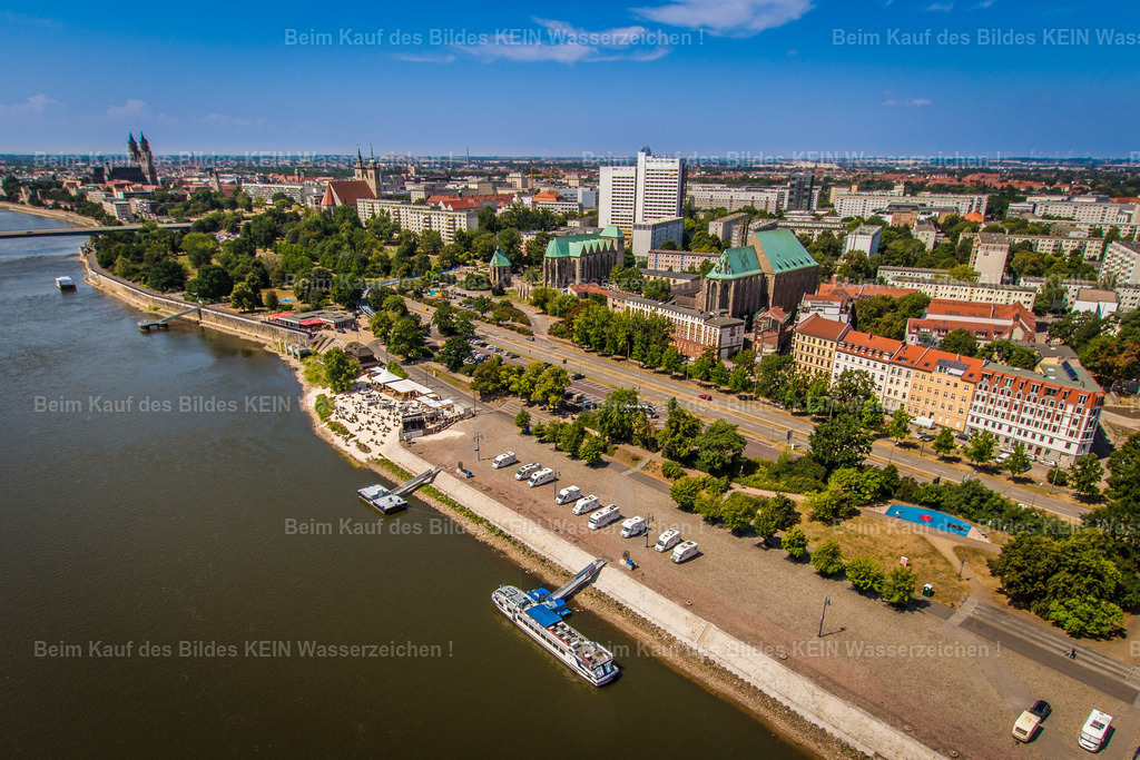 Petriförder-3364 | Magdeburg Luftbild Elbe Schleinufer, Petriförder - Realisiert mit Pictrs.com
