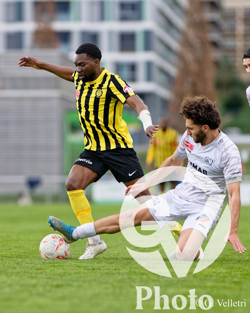 1ème Ligue Classic - Meyrin FC v FC Portalban | during the 1ème Ligue Classic game between Meyrin FC and FC Portalban at Stade des Arbères in Meyrin, Switzerland