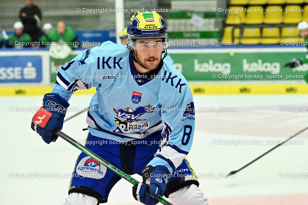 EC iDM Wärmepumpen VSV vs. KHL Sisak | #8 Maximilian Rebernig EC VSV, EC iDM Wärmepumpen VSV vs. KHL Sisak, EC iDM Wärmepumpen VSV vs. KHL Sisak am 02.09.2025 in Villach (Stadthalle Villach), Austria, (Photo by Bernd Stefan)