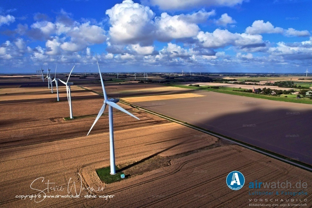 Windpark - Emmelsbüll-Horsbüll | Luftbild, Windenergieanlagen, Bürgerwindpark Emmelsbüll-Horsbüll, Windkraft, Windpark, Nordfriesland, 