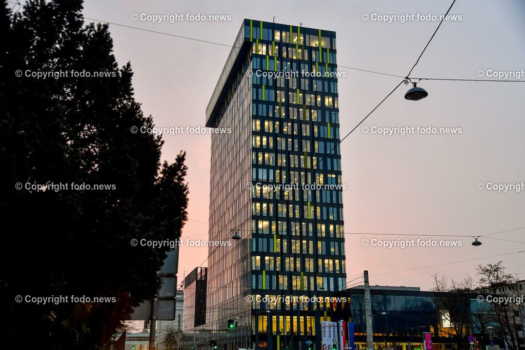 Energie AG Tower_ 14.12.2022-4 | 14.12.2022, Linz, AUT, Energie AG Tower, im Bild Energie AG Tower, Haus, Hochhaus, Buerogebaeude, Zentrale
