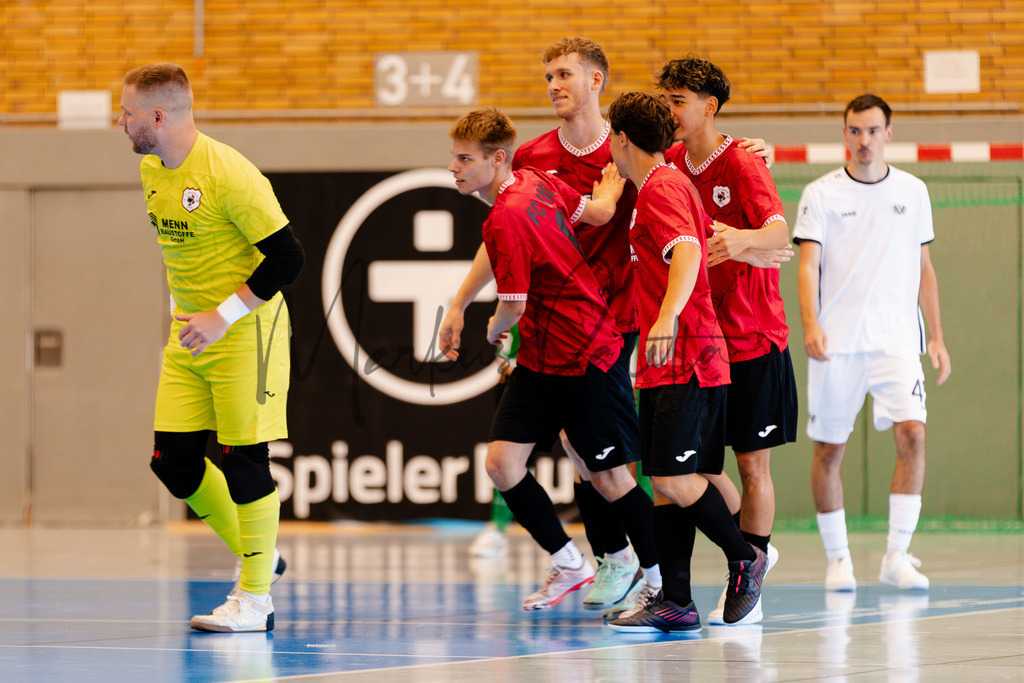 Futsal-Bundesliga, Saison 2025/2026, 2. Spieltag: SC Preußen Münster - FC Liria Futsal Berlin | Futsal-Bundesliga, Saison 2025/2026, 2. Spieltag, SC Preußen Münster empfängt FC Liria Berlin in der Universitäts-Sporthalle in Münster. Foto: sportfotografie.ms | Markus Paletta - Realisiert mit Pictrs.com