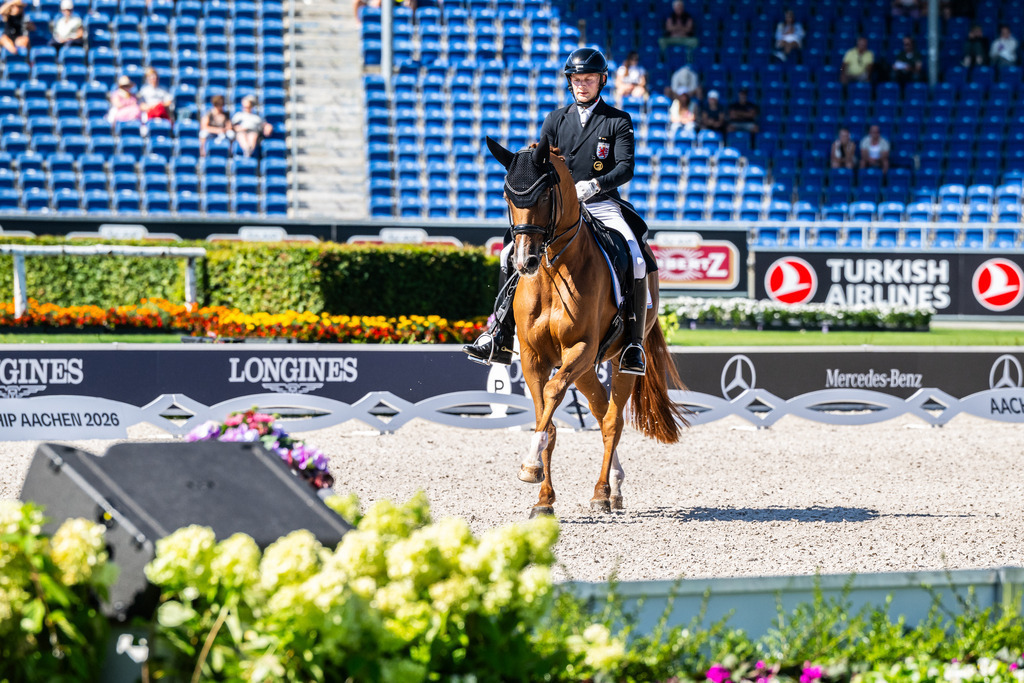 FEI World Championships | Nicolas Wagner Ehlinger (LUX) and Quater Back Junior during the Grand Prix de Dressage at Aachen 2026 - FEI World Championships - Realisiert mit Pictrs.com
