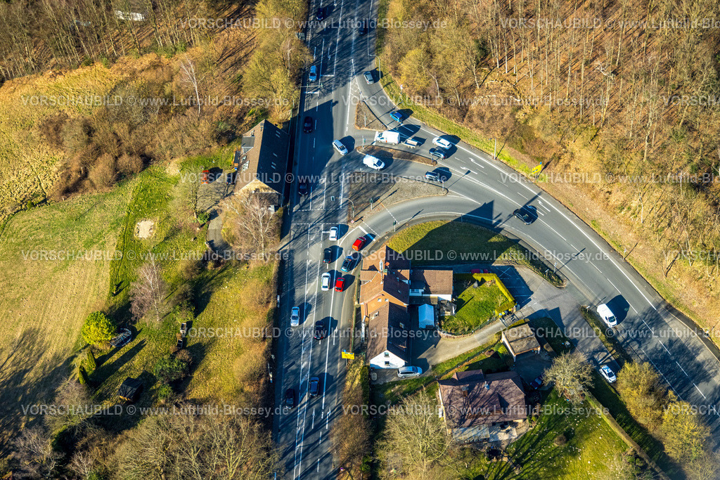 Herdecke260304080 | Luftbild, Bundesstraße B54 Abzweig Wittbräucker Straße und Honensyburgstraße, Straßenverkehr, Herdecke, Ruhrgebiet, Nordrhein-Westfalen, Deutschland