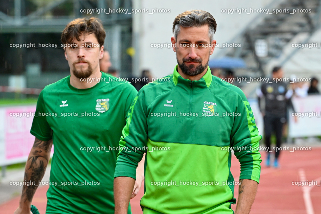 SV Rapid Lienz vs. URC Thal Assling | #19 Florian Brunner Rapid Lienz, Headcoach Rapid Lienz Daniel Huber, SV Rapid Lienz vs. URC Thal Assling, SV Rapid Lienz vs. URC Thal Assling am 08.06.2024 in Lienz (Dolomiten Satadion), Austria, (Photo by Bernd Stefan)