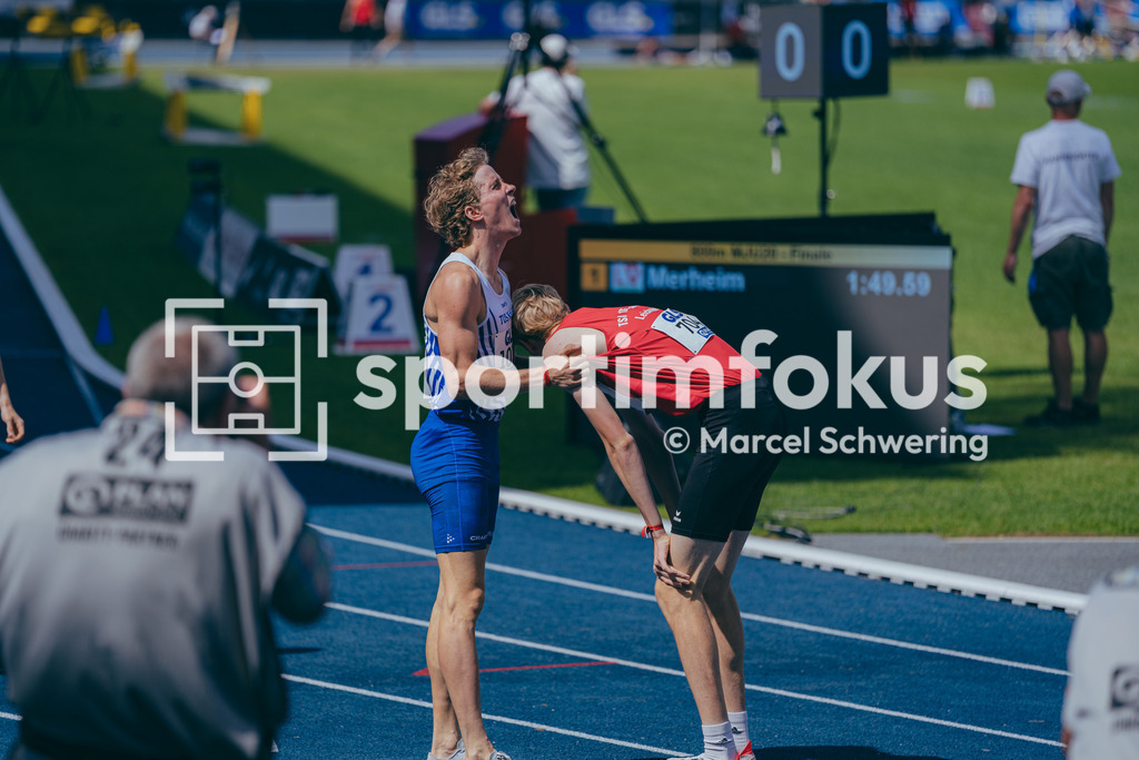 Deutsche Meisterschaften U20 / U16 2026 | Jan Emanuel Merheim, TuS Köln rrh., 1038, Theo Hielscher, TSV 1860 Stralsund, 704, 800-Meter-Lauf, Finale, Deutsche Meisterschaften der U20 &amp; U16 2026, Lohrheidestadion Bochum-Wattenscheid, 12.07.2026. Foto: Marcel Schwering / sportimfokus - Realisiert mit Pictrs.com