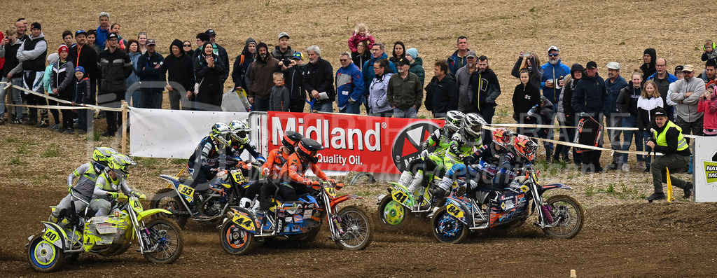 Motocross Schlatt bei Winterthur - 30. April 2023 | #40 Schlienger Dominik / Intlekofer Daniel aus Wegenstetten (CH) auf WSP Yamaha, #93 Heinzer Marco / Betschart Ruedi aus Illgau (CH) auf , #44 Suter Simon / Schlienger Joel aus Zeiningen (CH) auf VMC KTM, #41 Hofmann Fabian / Strauss Marius aus Elgg (CH) auf VMC Zabel und #84 Kaeser Remo / Doerig Cornelio aus Schweizersholz (CH) auf VMC KTM in der Kategorie Seitenwagen am Motocross Schlatt bei Winterthur, 30. April 2023. 
Instagram: @mx_schlatt | @mc_wila | @sam_schweiz
Bild: Sportfotografie Markus Aeschimann | www.markus-aeschimann.ch - Realisiert mit Pictrs.com