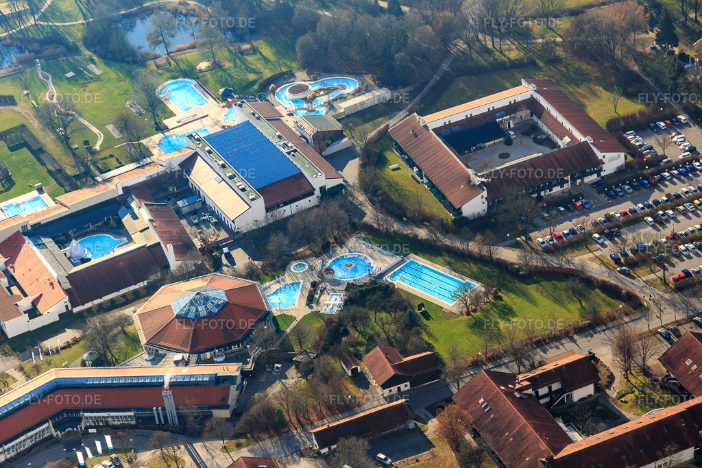 Luftbild: Rottal Terme | Therme Sauna Spa von Norden im Ortsteil Aunham in Bad Birnbach im Bundesland Bayern in Deutschland. Foto: IMG_095994.jpg vom 29.12.2016 durch Werner Riehm/FLY-FOTO.deRottal Terme Bad Birnbach | Therme & Sauna