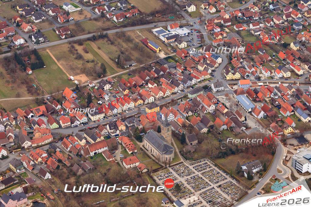 Das Luftbild der Stadt Eggolsheim wurde 2018 vom Flugzeug heraus erstellt (keine Drohne) Aufnahmehöhe ca.400 Meter- hohe Auflösung für beste Druck-Qualität