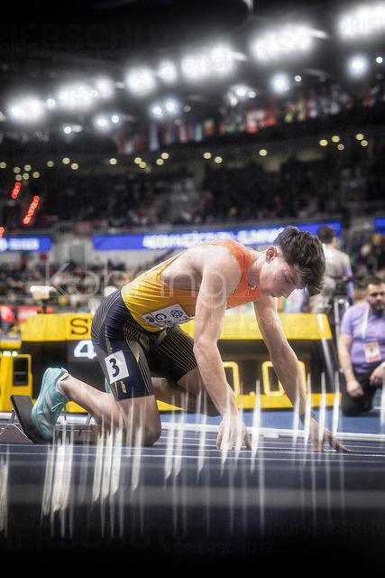 World Athletics Indoor Championships Kujawy Pomorze 26, 20.03.2026 | TORUN, POLAND - MARCH 20:  David GARCÍA (ESP) competes in the men's 400m during the World Athletics Indoor Championships Kujawy Pomorze 26 on day 1 / session 1 at Kujawsko-Pomorska Arena Torun on March 20, 2026 in Torun, Poland. 