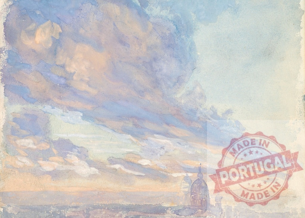 Dramatic sky over Venice at sunset, watercolor painting | Beautiful watercolor painting of a dramatic sky over Venice at sunset, with visible building silhouettes - Realized with Pictrs.com