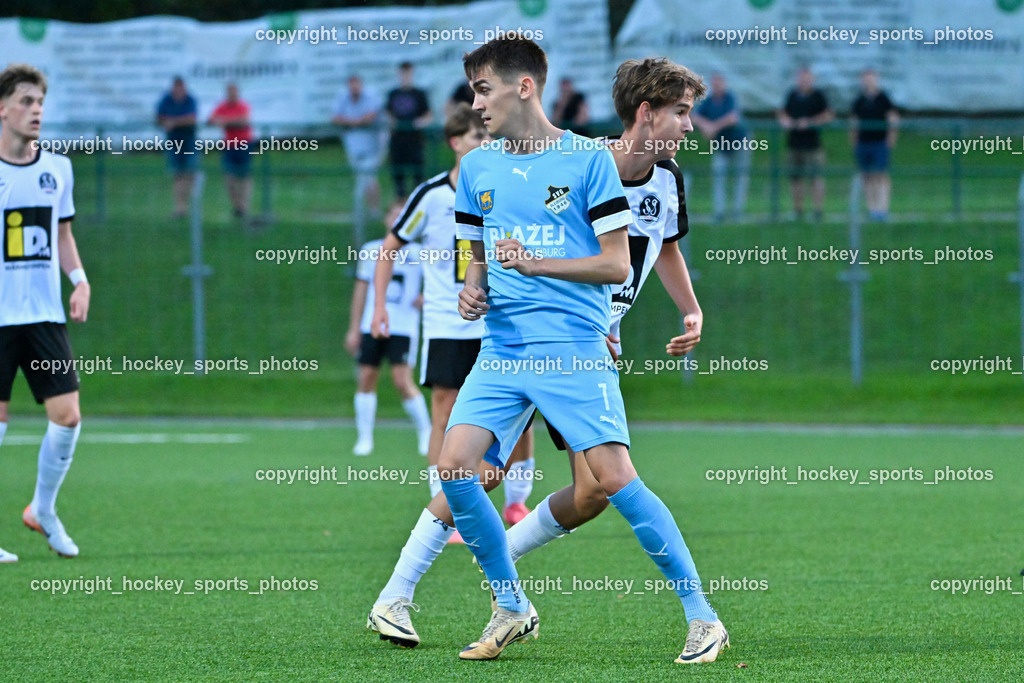 SV Spittal vs. SVG Bleiburg | #7 Mathias Robert Knauder SVG Bleiburg,  ,#16 Moritz Müller SV Spittal, SV Spittal vs. SVG Bleiburg, SV Spittal vs. SVG Bleiburg am 14.08.2024 in Spittal an der Drau (Goldeck Stadion), Austria, (Photo by Bernd Stefan)