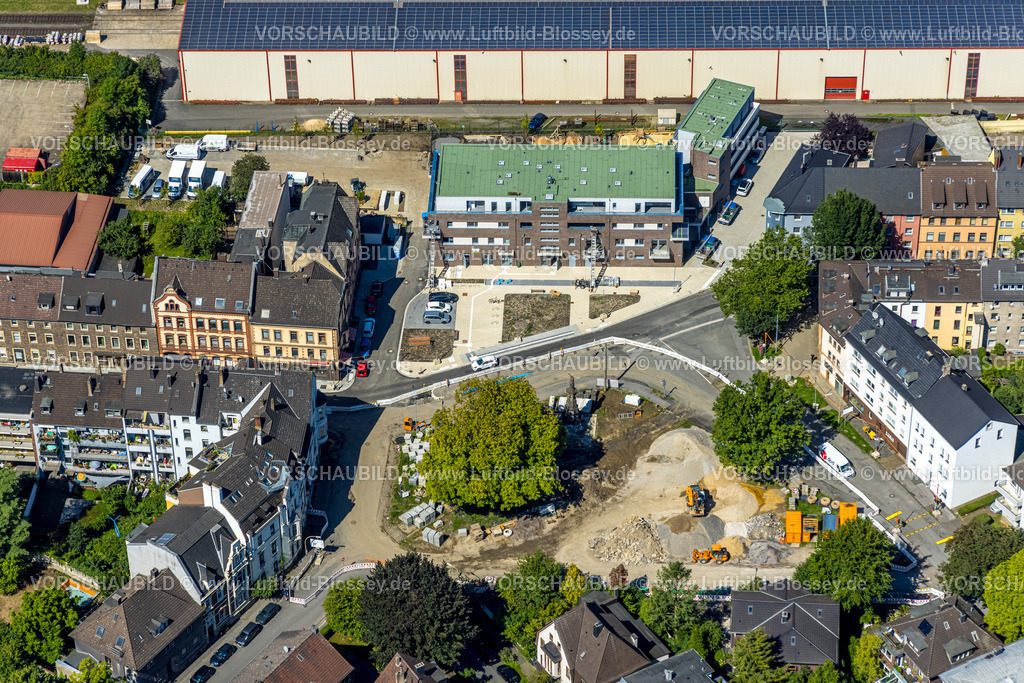 Witten230800614 | Luftbild, Karl-Marx-Platz Baustelle, Mehrgenerationenhaus und Kindergarten an der Breite Straße, Witten, Ruhrgebiet, Nordrhein-Westfalen, Deutschland