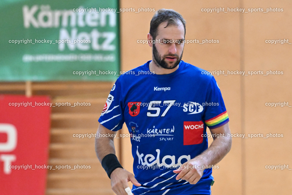SC Ferlach vs. HC Linz AG 11.10.2023 | #57 LEBAN Patrik SC Ferlach, SC Ferlach vs. HC Linz AG 11.10.2023, SC Ferlach vs. HC Linz AG am 11.10.2023 in Ferlach (Ballspielhalle Ferlach), Austria, (Photo by Bernd Stefan)