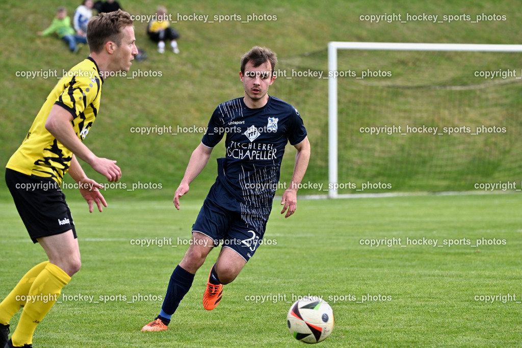 FC Faakersee vs. FC Dölsach | #23 Roman Adunka FC Faakersee, #23 Marcel Linder FC Dölsach, FC Faakersee vs. FC Dölsach, FC Faakersee vs. FC Dölsach am 20.04.2025 in Finkenstein (Sportplatz Finkenstein), Austria, (Photo by Bernd Stefan)