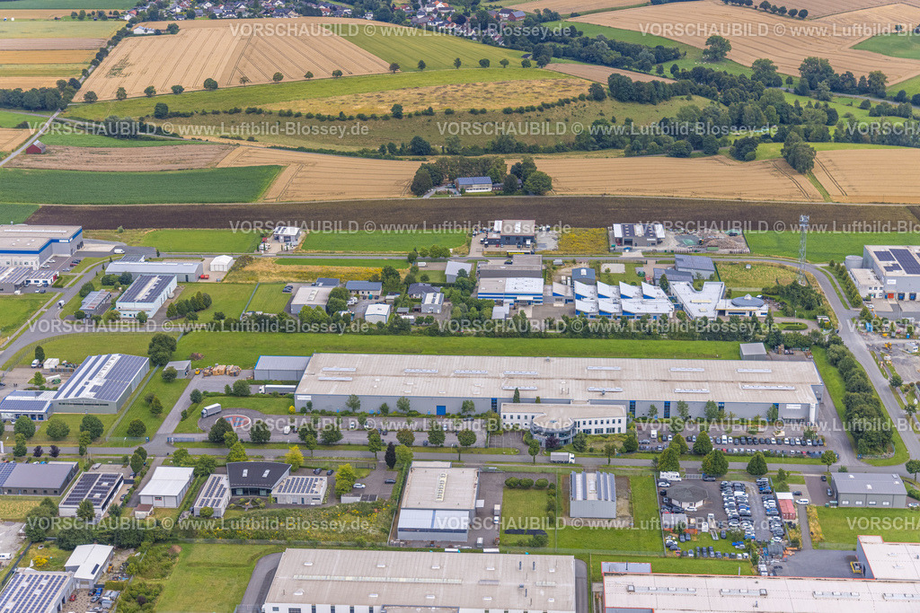 Warstein240713617Belecke | Luftbild, HARRES Metall-design GmbH Ladenbauer im Industriepark Gewerbegebiet-Nord, Belecke, Warstein, Sauerland, Nordrhein-Westfalen, Deutschland