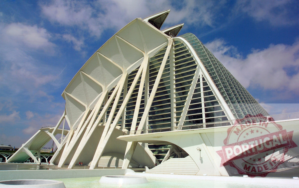 City of Arts and Sciences showing futuristic architecture in Valencia, Spain | Modern white futuristic architecture of the City of Arts and Sciences in Valencia, Spain, designed by Santiago Calatrava - Realized with Pictrs.com