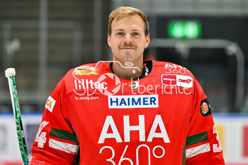 Augsburger Panther 2025/26 | im Bild Michael GARTEIG (Augsburger Panther 34 / Einzelfoto / Freisteller / Media Day Augsburger Panther: Curt-Frenzel Stadion am 06.08.2025