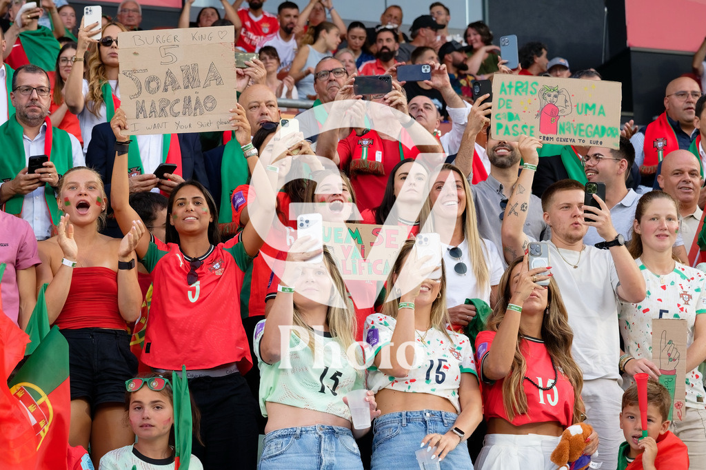 Portugal v Belgium: UEFA Women's EURO 2025 Group B | SION, SWITZERLAND - JULY 11: Fans of Portugal are seen during the UEFA Women's EURO 2025 Group B match between Portugal and Belgium at Stade de Tourbillon on July 11, 2025 in Sion, Switzerland. (Photo by Giuseppe Velletri/Sports Press Photo/Getty Images)