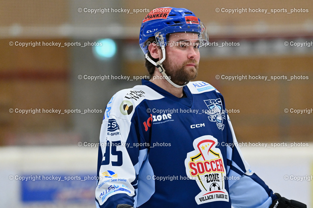EC Hornets Spittal vs. ESC Steindorf 23.2.2024 | #95 GELFANOV RUSLAN ESC Steindorf, EC Hornets Spittal vs. ESC Steindorf 23.2.2024, EC Hornets Spittal vs. ESC Steindorf 23.2.2024 am 23.02.2024 in Spittal an der Drau (Eissportzentrum Spittal), Austria, (Photo by Bernd Stefan)