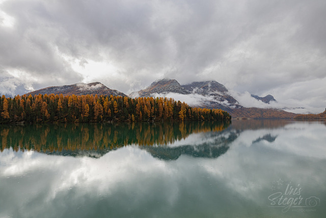 Silsersee Spiegelung Engadin | Shop von Iris Steger Photography, Landschaft, Reisen, Details und Städte.