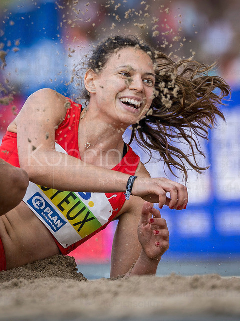 Deutsche Leichtathletik-Meisterschaften; Bochum-Wattenscheid, 25.07.2026 | Caroline Joyeux (LG Nord Berlin), Dreisprung ; Deutsche Leichtathletik-Meisterschaften am 25.07.2026 im Lorheide-Stadion, Bochum-Wattenscheid (Nordrhein-Westfalen).