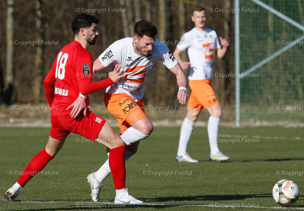 A_LUI_18032023_45 | SPORT,FUSSBALL,LT1 OOE LIGA ASKOE OEDT-SPG WALLERN/ST.MARIENKIRCHNEN 18.03.2023 IM BILD: BUENYAMIN KARATAS (OEDT) UND ALFONS DIEPLINGER (SPGWALLERN) FOTO:FOTOLUI