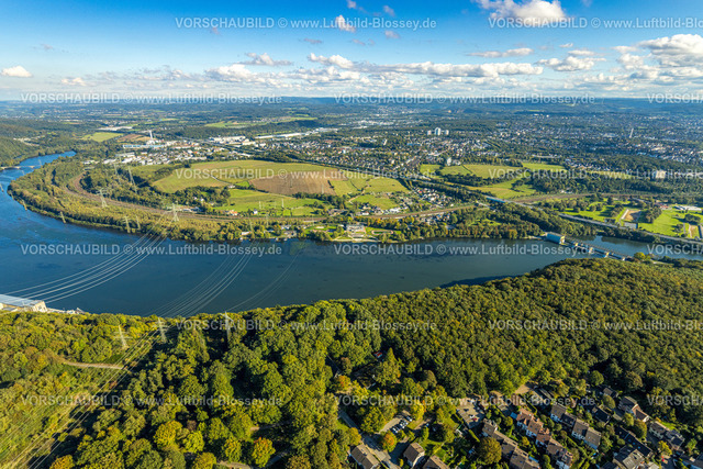 Hagen241005711 | Luftbild, Hengsteysee und Hagen Boele, Bahngleise Hagen und Autobahn A1, Strandhaus Salitos Beach Hengsteysee mit Freibad Südufer, Fernsicht und blauer Himmel mit Wolken, Boele, Hagen, Ruhrgebiet, Nordrhein-Westfalen, Deutschland