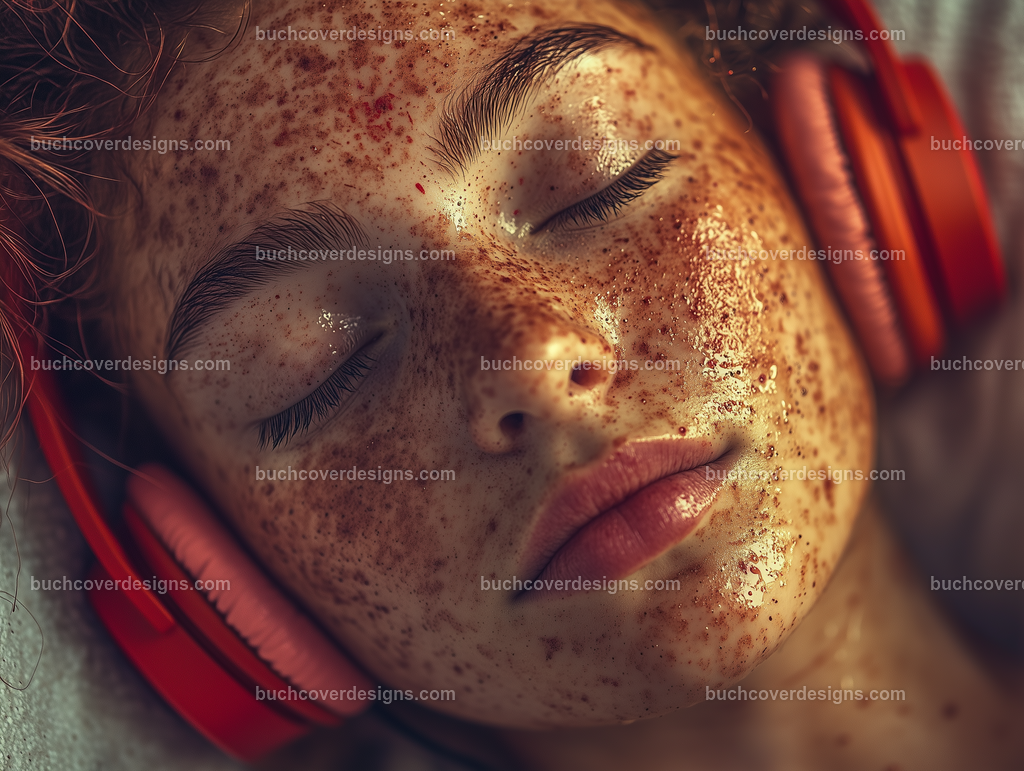 Gesicht einer Frau mit Kopfhörer (94) | girl face with freckles ,pink colored hairs spread over the surface of the image, with a red headphone, under a shower- studio light - vivid colors - high detail - realistic - photo --chaos 5 --ar 4:3 --stylize 50 --weird 100 --v 6.1 Job ID: 673833ba-e0cd-46fc-a8bb-0dde1567d0d0