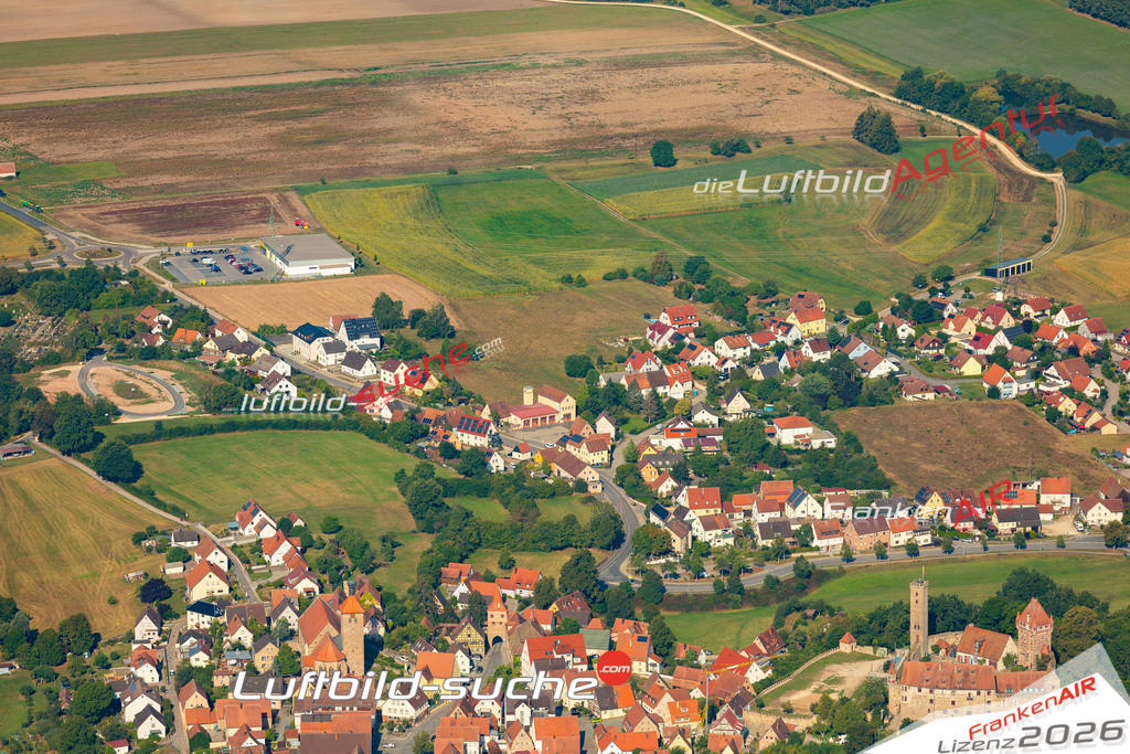 Das Luftbild zeigt :  Abenberg - Die Luftaufnahme wurde 2024 vom UL-Flugzeug aus erstellt ( keine Drohne ) - Hochauflösende Luftaufnahme - Für grossformatige Ausdrucke geeignet. Die Geschenkidee !Mit Lizenz und Bildrechte bestellbar