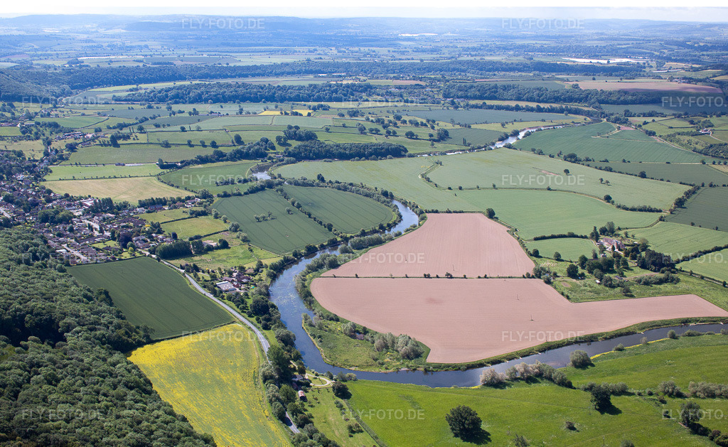 Luftbild: Ortsansicht in Mordiford im Bundesland England in Großbritanien. Foto: IMG_40618().jpg vom 10.06.2011 durch Werner Riehm/FLY-FOTO.de