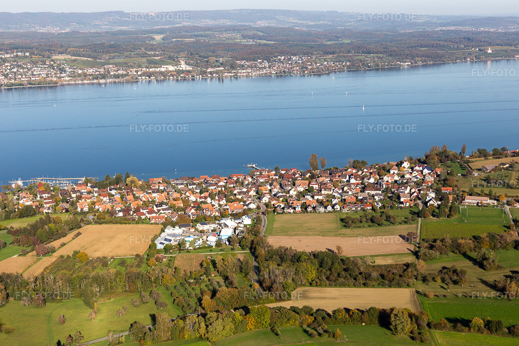 Luftbild: See- Uferbereichen des Bodensee in Dingelsdorf im Ortsteil Dingelsdorf in Konstanz im Bundesland Baden-Württemberg in Deutschland. Foto: IMG_119322.jpg vom 14.10.2019 durch Werner Riehm/FLY-FOTO.de